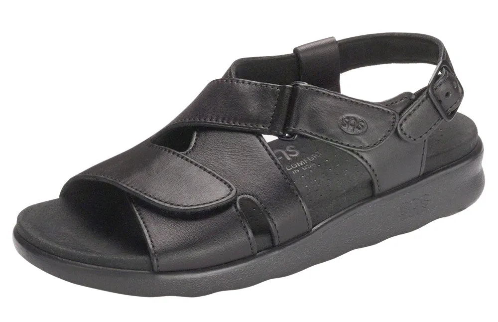 Women's Huggy Cross Strap Sandal in Black