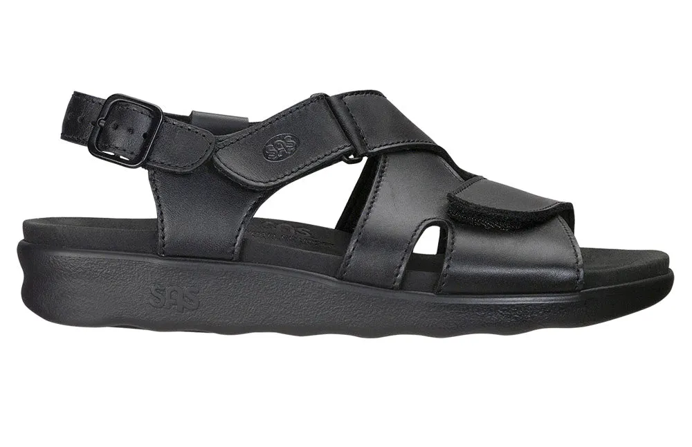 Women's Huggy Cross Strap Sandal in Black