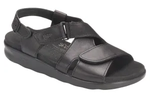 Women's Huggy Cross Strap Sandal in Black