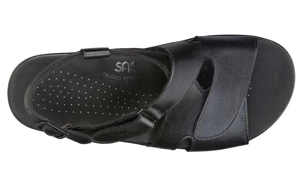 Women's Huggy Cross Strap Sandal in Black