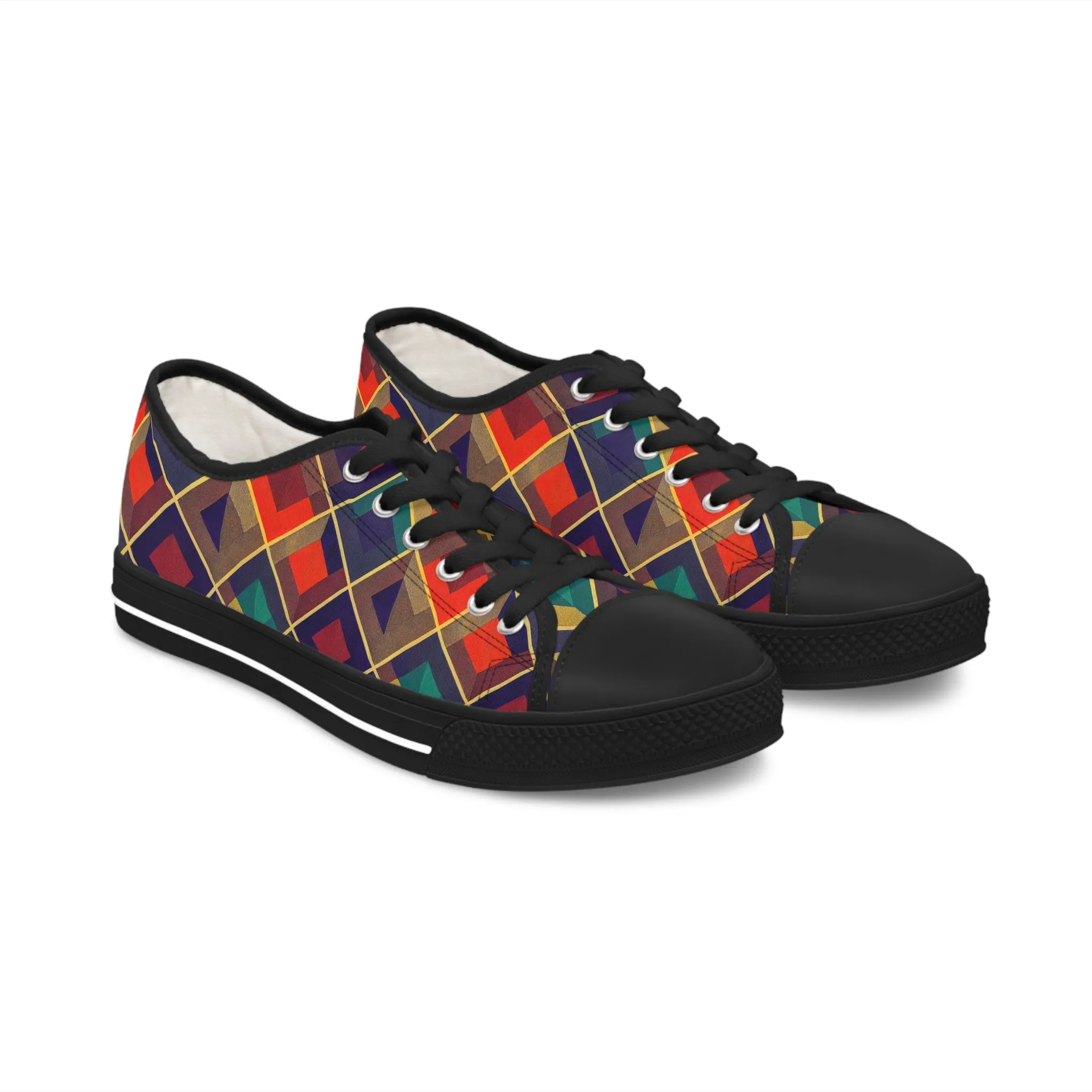 Women's Low Top Sneakers - Herringbone Kaleidoscope