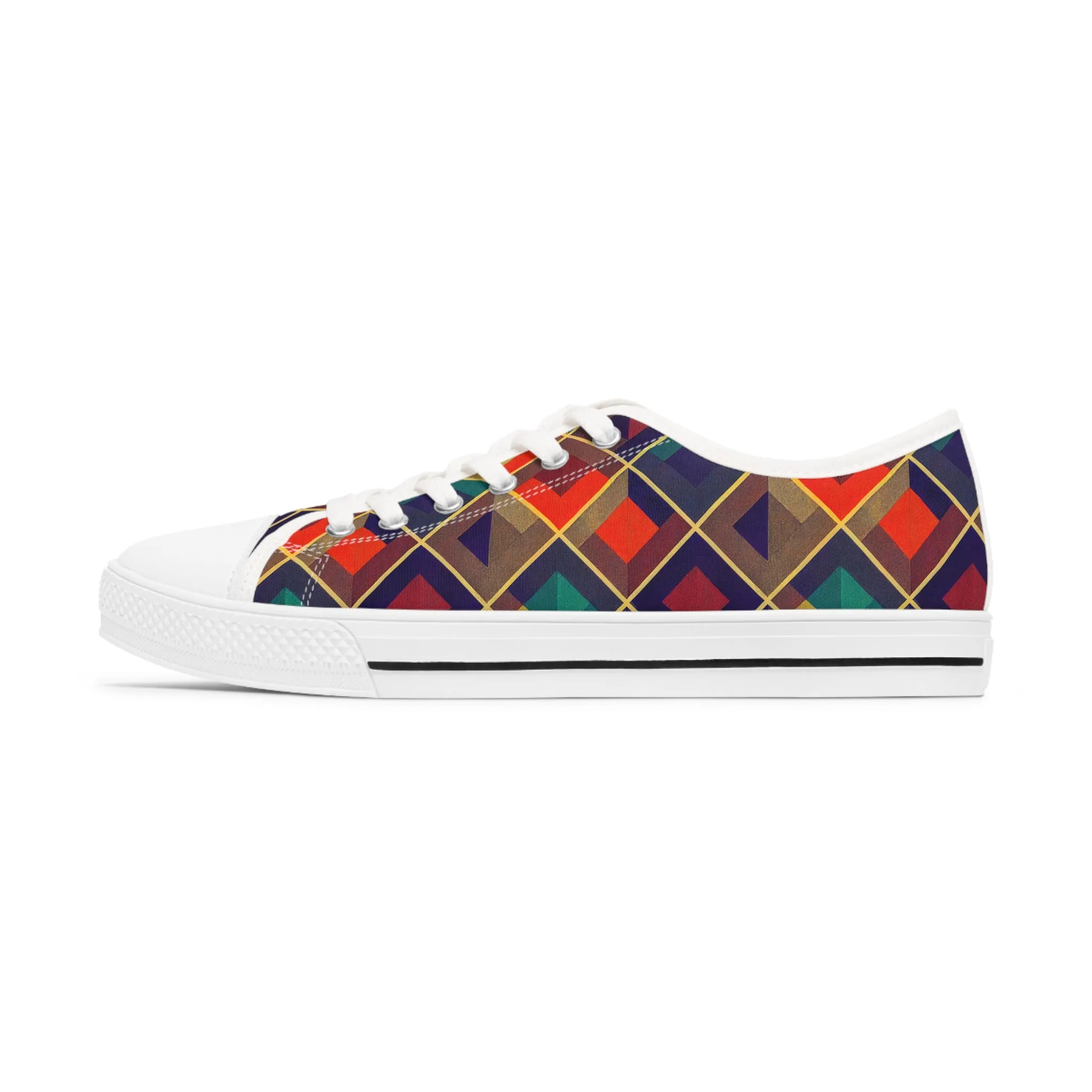 Women's Low Top Sneakers - Herringbone Kaleidoscope