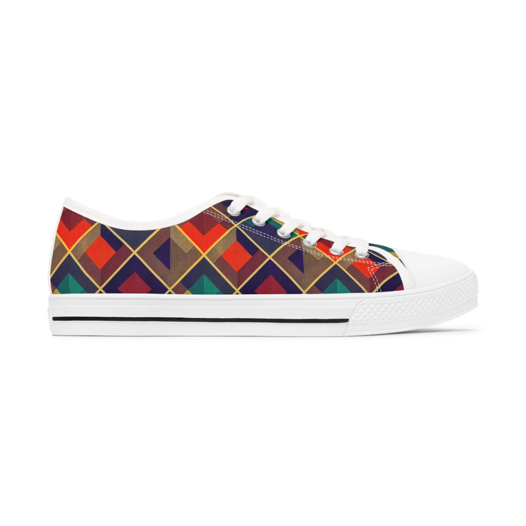 Women's Low Top Sneakers - Herringbone Kaleidoscope