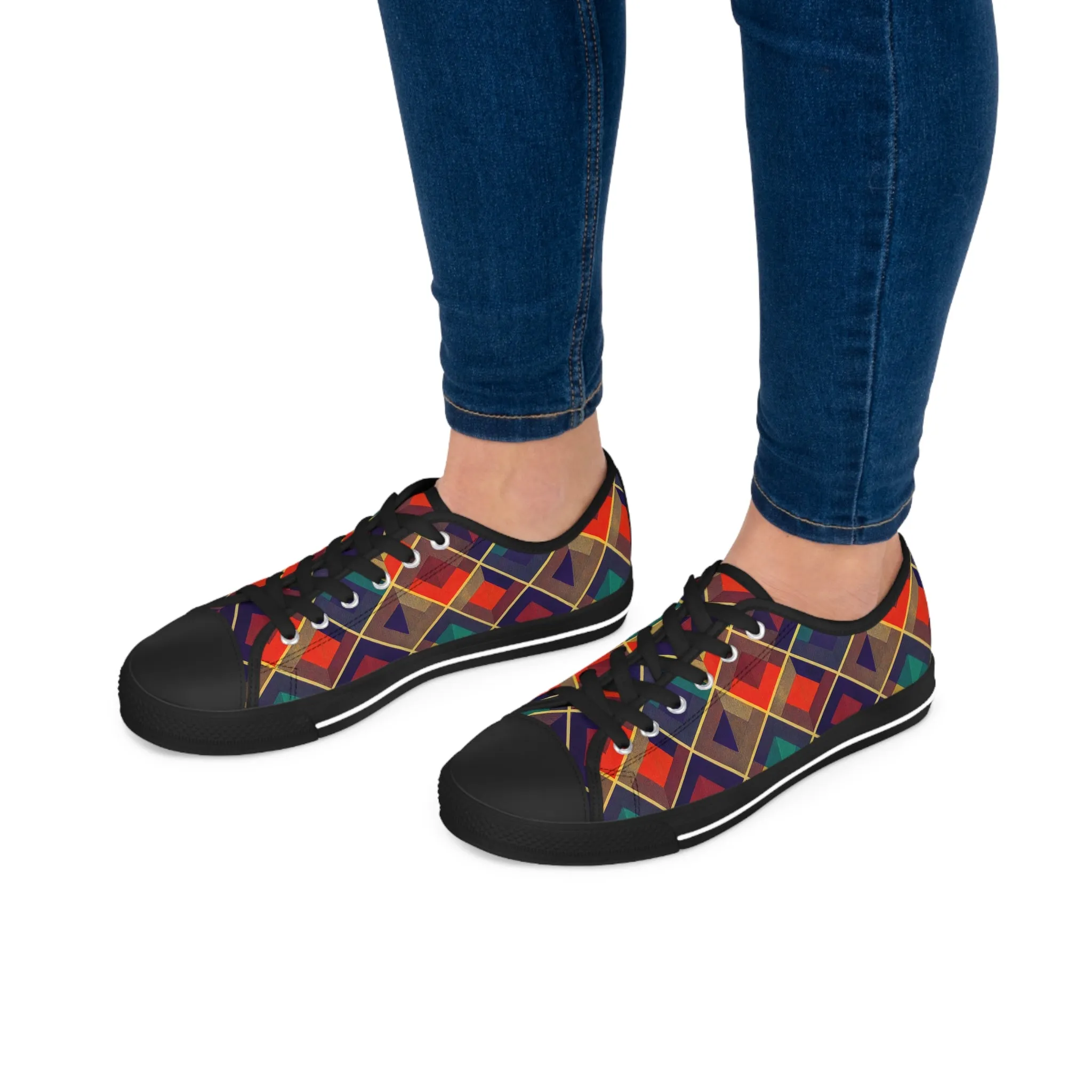 Women's Low Top Sneakers - Herringbone Kaleidoscope