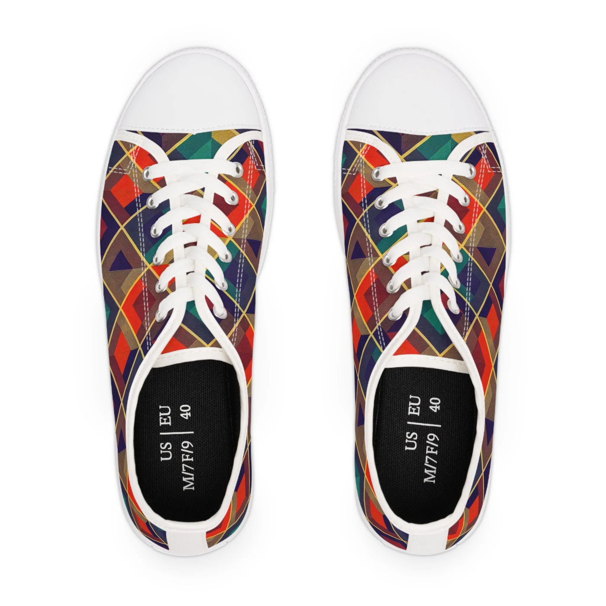 Women's Low Top Sneakers - Herringbone Kaleidoscope