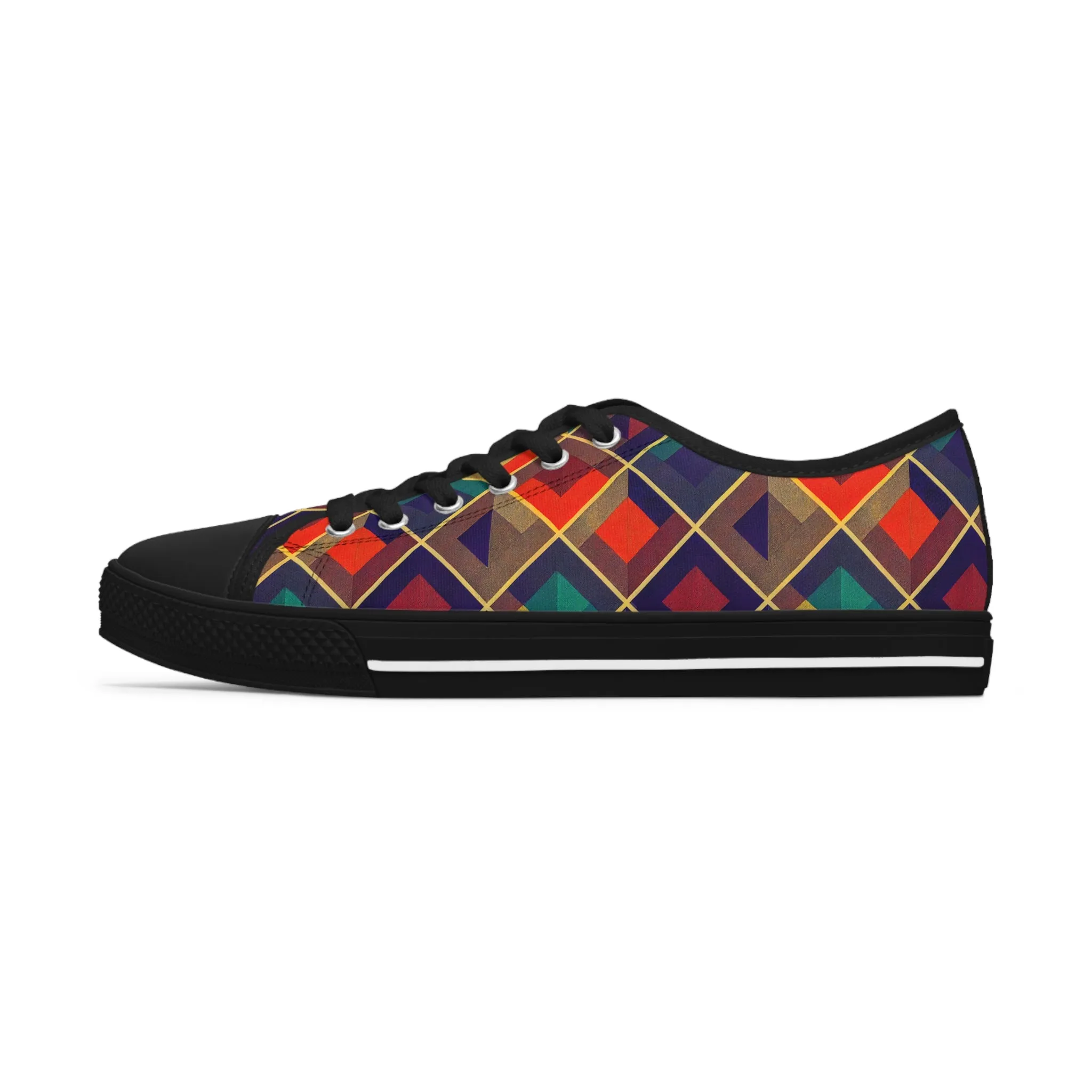 Women's Low Top Sneakers - Herringbone Kaleidoscope