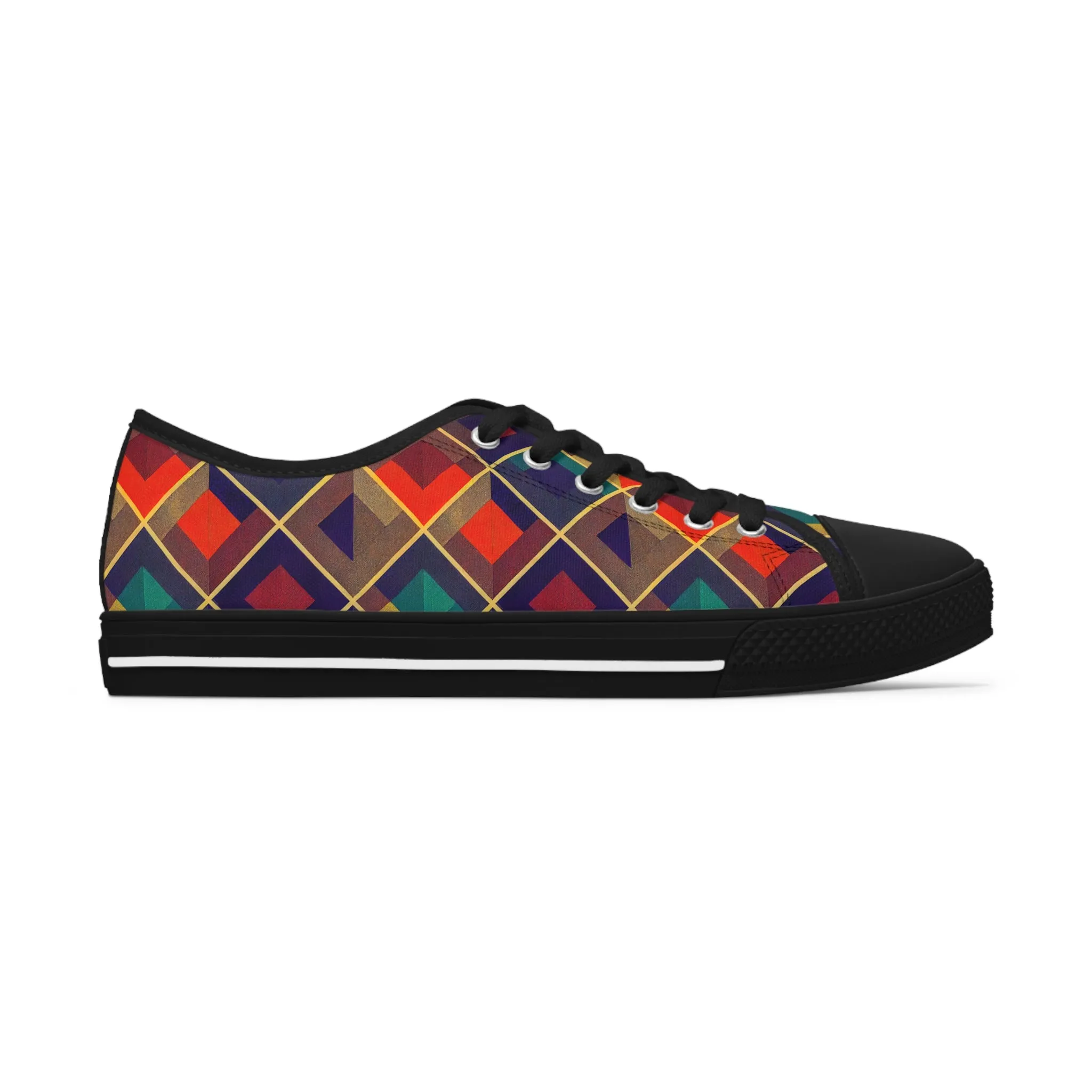 Women's Low Top Sneakers - Herringbone Kaleidoscope