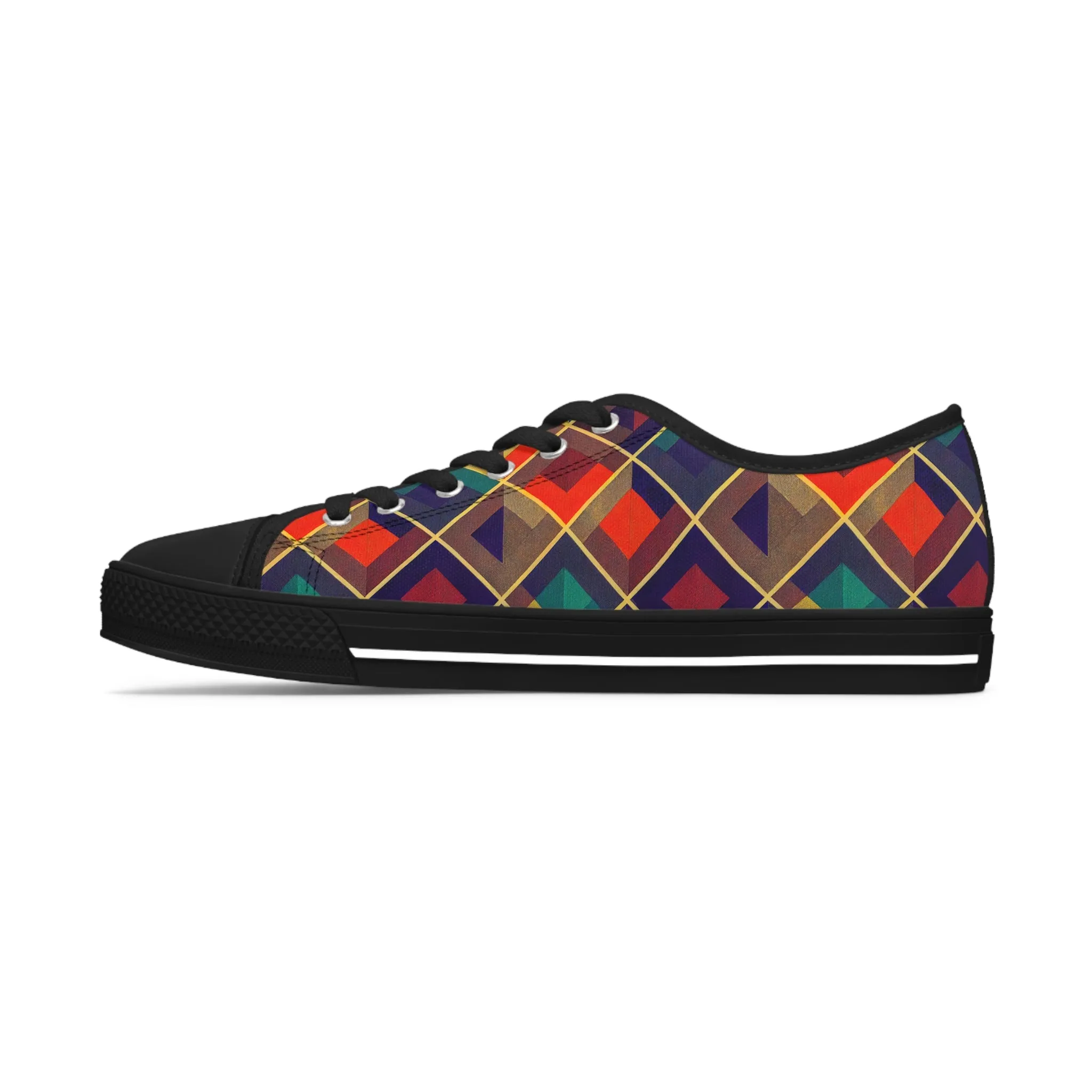 Women's Low Top Sneakers - Herringbone Kaleidoscope