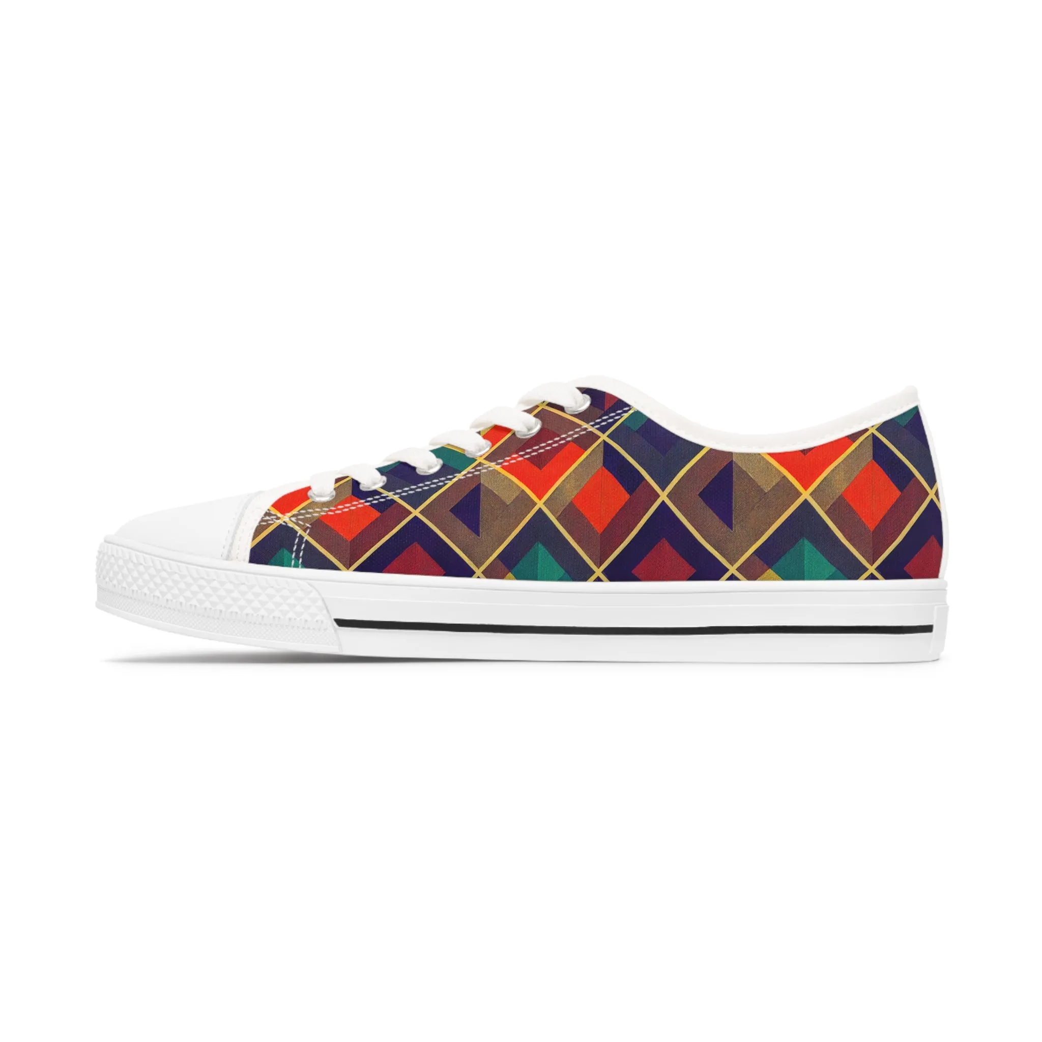 Women's Low Top Sneakers - Herringbone Kaleidoscope