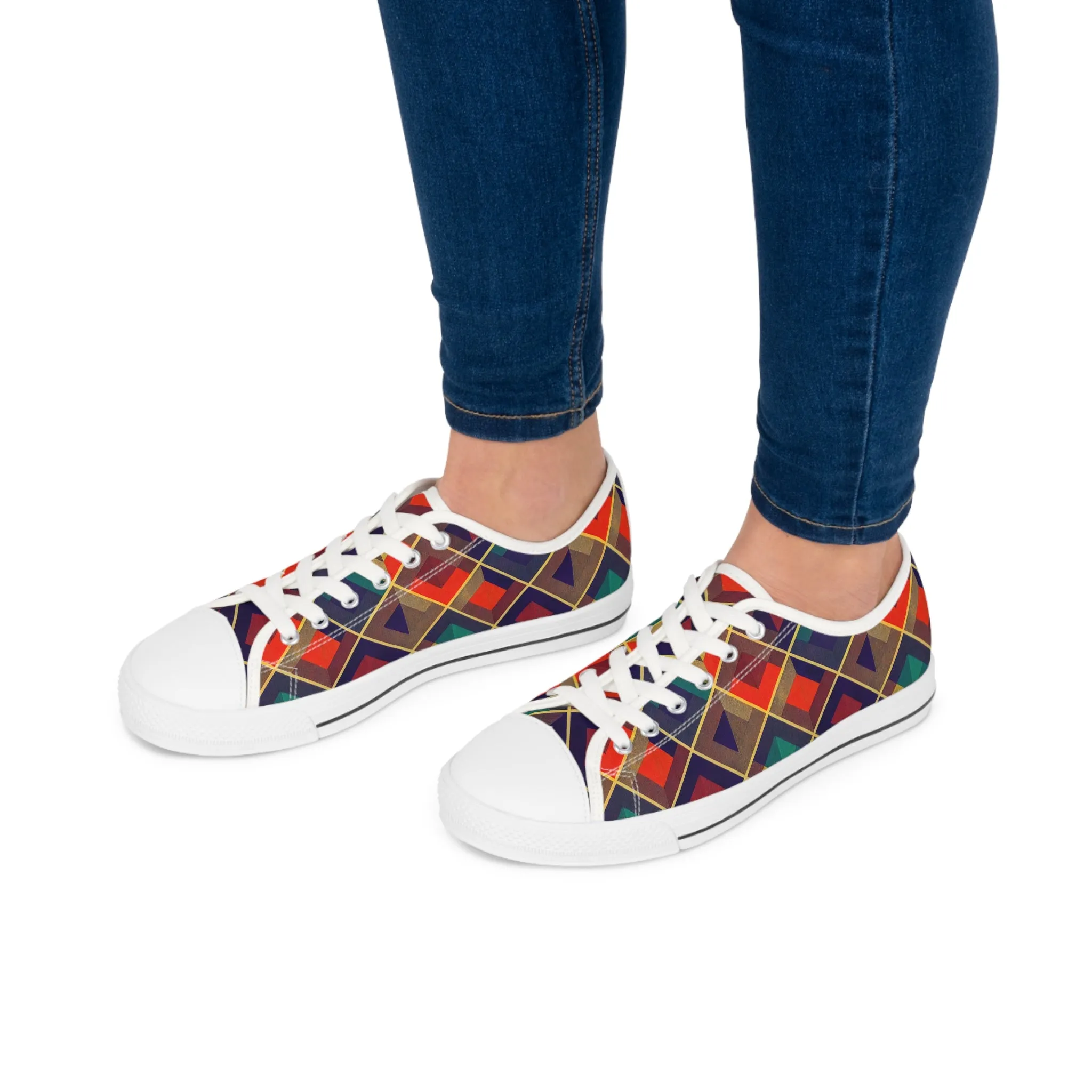 Women's Low Top Sneakers - Herringbone Kaleidoscope