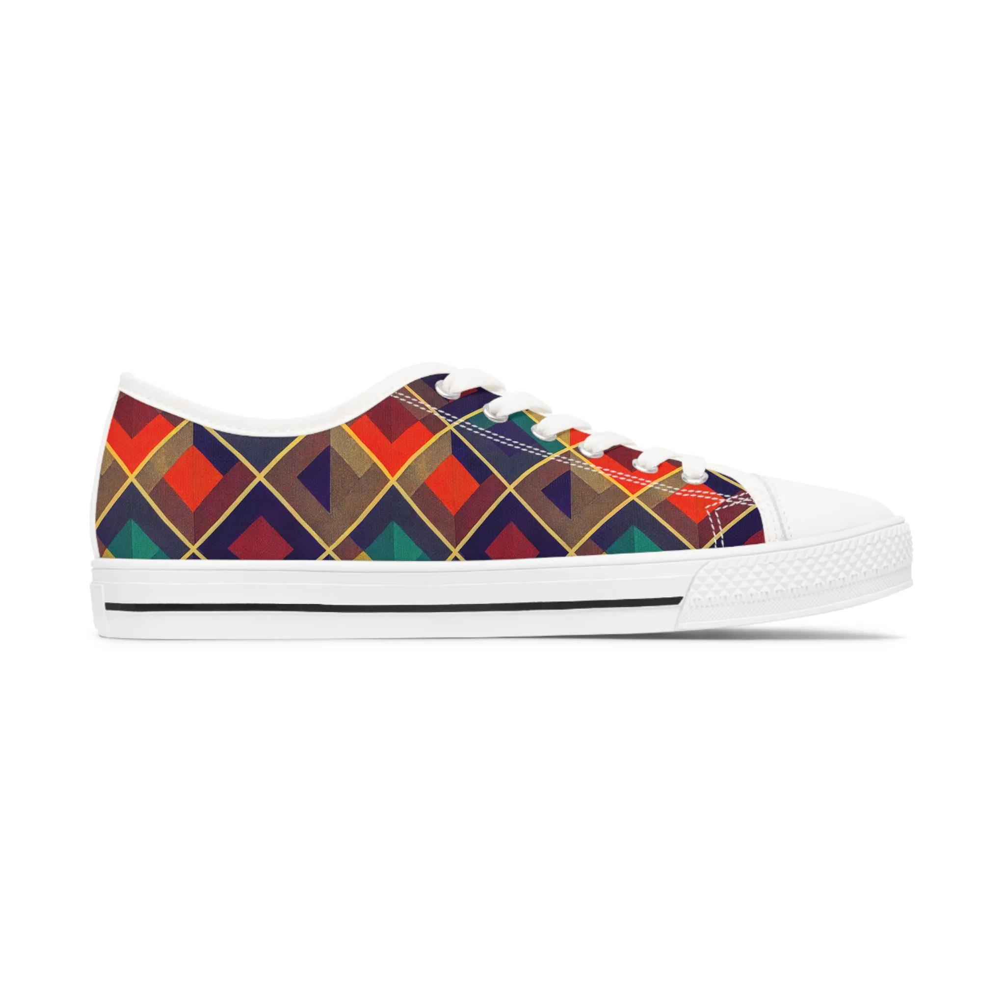 Women's Low Top Sneakers - Herringbone Kaleidoscope