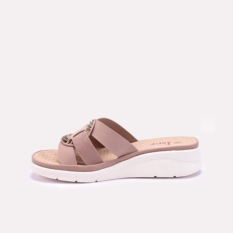 Womens Pink Comfy Casual Slippers 0413302