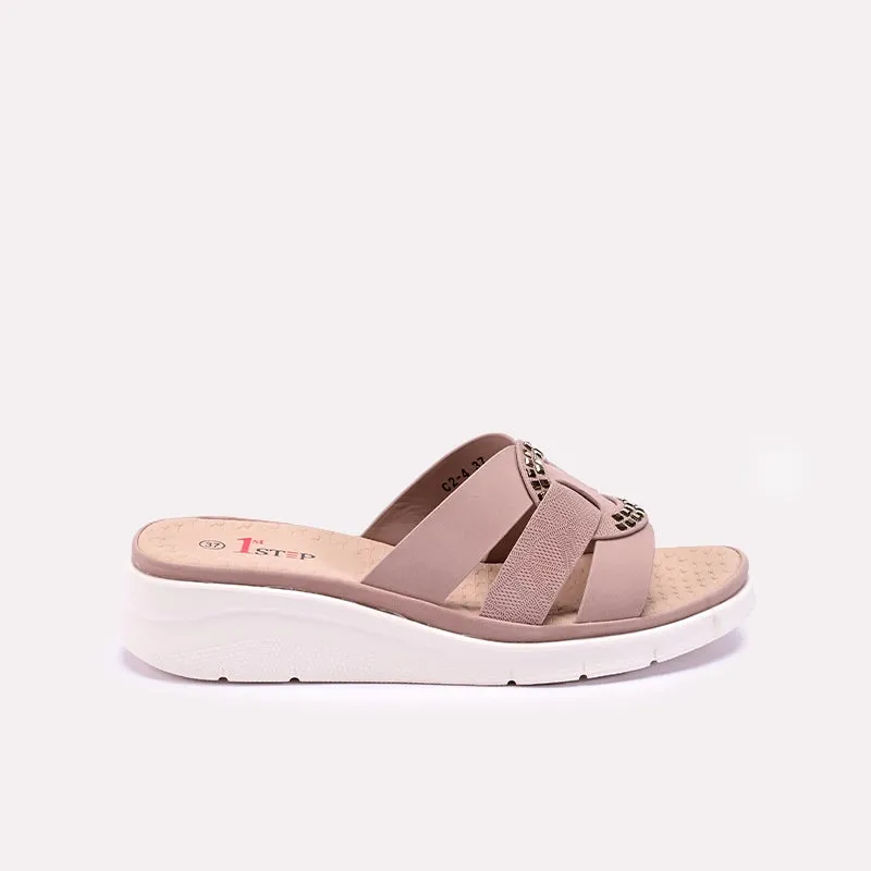 Womens Pink Comfy Casual Slippers 0413302