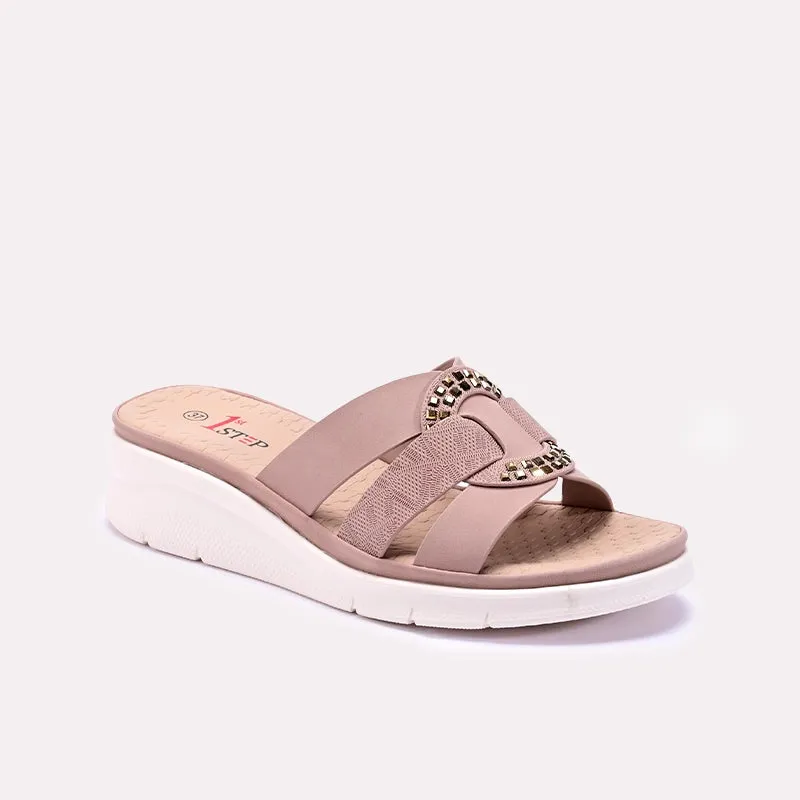 Womens Pink Comfy Casual Slippers 0413302
