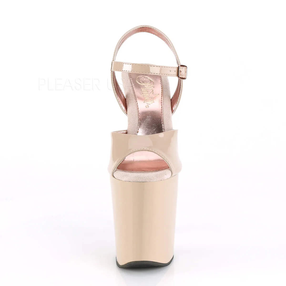 XTREME-809TT  Nude Patent/Nude-Rose Gold Chrome