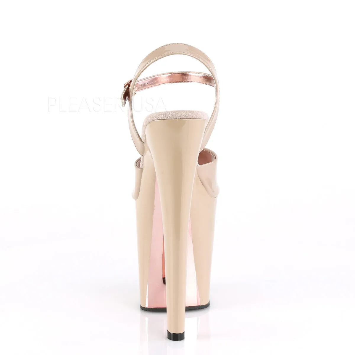 XTREME-809TT  Nude Patent/Nude-Rose Gold Chrome