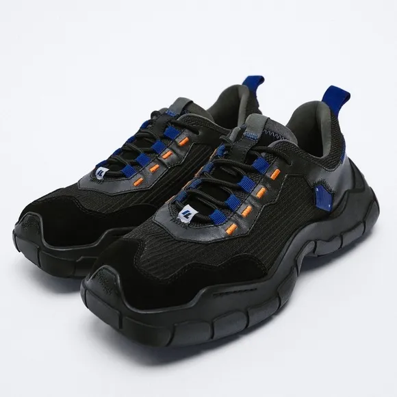 ZARA x ADER ERROR Collab NWT Black Limited Edition Unisex Black Sneakers EU 38